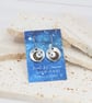 Folk crescent dangle earrings - Hypoallergenic titanium ear wires - Image 4