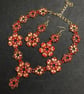 Emily handmade Seed Bead and Crystal Necklace and Earrings set - Image 4