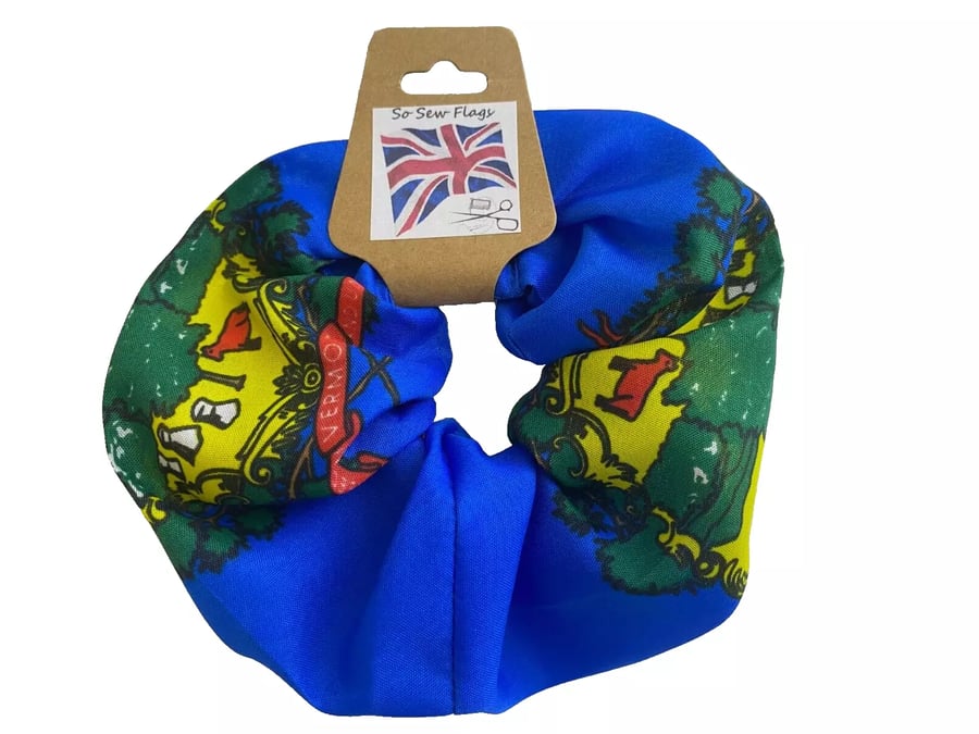 Vermont USA State America Flag Hair Scrunchie Scrunchies Accessory Band 