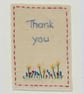 Embroidered by hand Thank You card, lovely to send and lovely to receive - Image 1