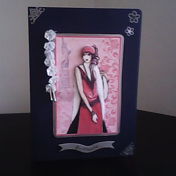 Art Deco Lady Card