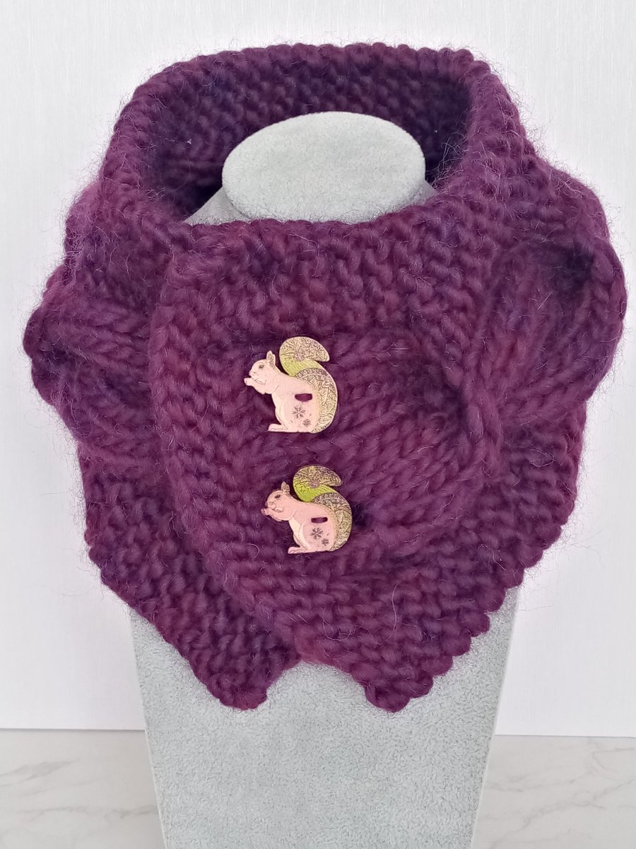 Cable knit neck warmer the chunky collection 100% pure wool