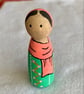 Malala Yousafzai Handpainted Wooden Peg Doll - inspirational women - Image 2