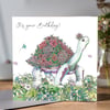 Floral Tortoise Birthday Card
