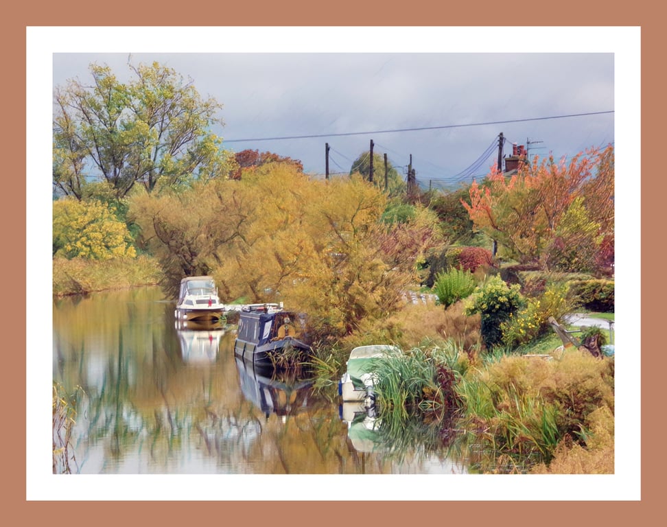 Norfolk Fen in Autumn Greeting Card A5