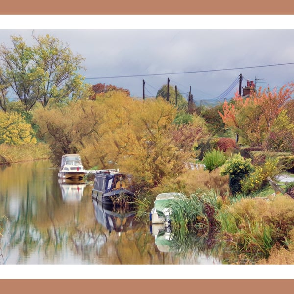 Norfolk Fen in Autumn Greeting Card A5