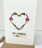 Handmade Real Pressed Flower Heart, Mother's Day, Birthday Card  - Image 6
