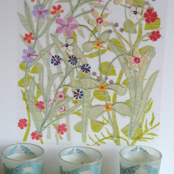 Summer Flower Meadow hand embellished Print