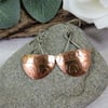 Earrings, Sterling Silver and Copper Semi Circle Dropper Earrings