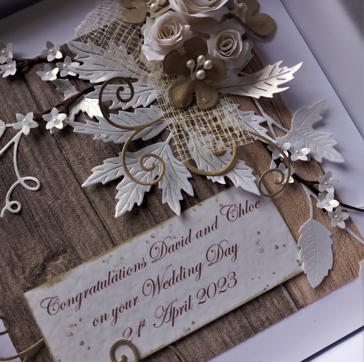 Handmade 3D Wedding Day or Anniversary Card. Pe... - Folksy