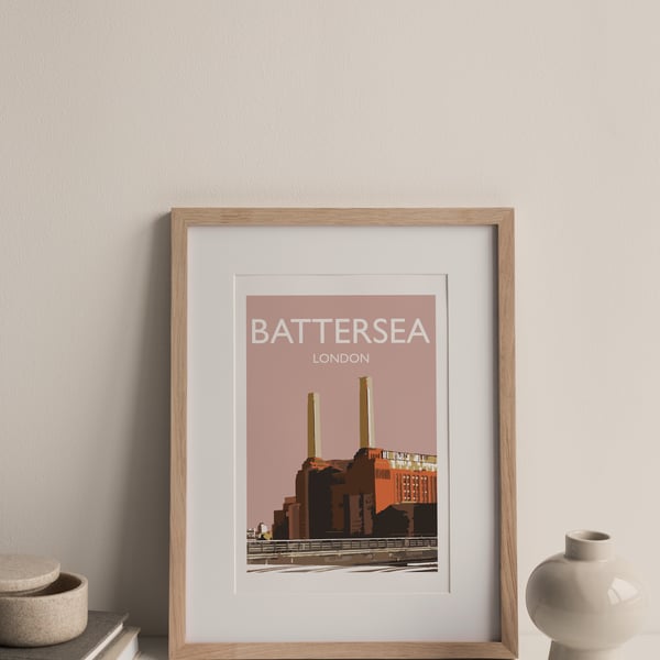 Battersea Power Station London Giclee Travel Print (unframed)