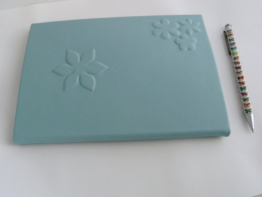 Soft Turquoise Leather Hand Bound A5 Journal