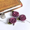 Art deco inspired rose lapel pin or brooch - fondant pink