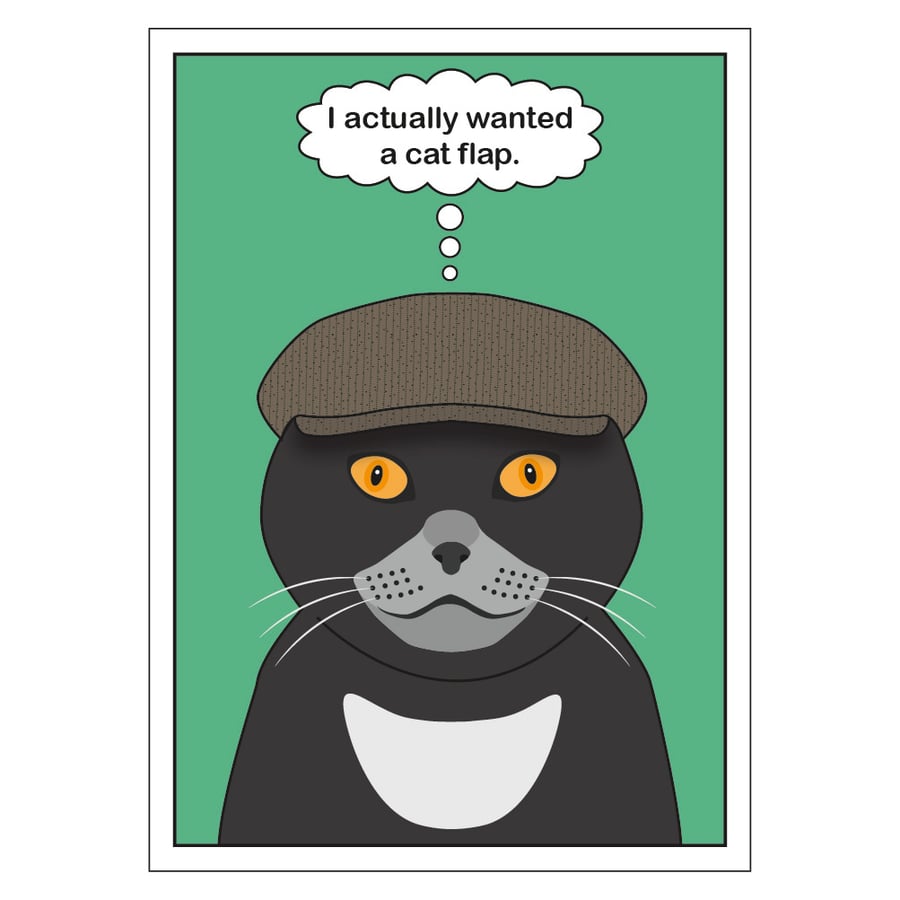Image of Cat Flap Postcard