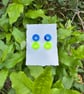 Double Blue and Neon Hoop Earrings - Image 4