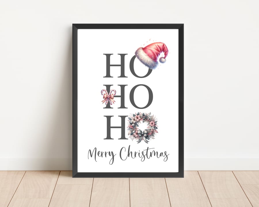 Christmas Print Wall Art Home Decor Festive Gift