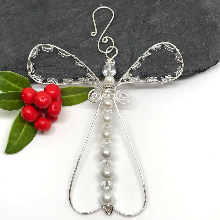 Silver Angel Decoration, Christmas Decoration