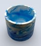 Large Blue Marbled Plant Pot - Unique Indoor Planter - Image 4