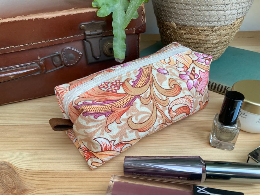 William Morris Make Up Bag - Orange Golden Lily