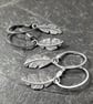 Small handmade silver feather earrings oxidised or bright finish - Image 4