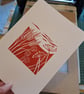 An original handprinted linoprint of an autumnal scene. 'Autumn' - Image 6