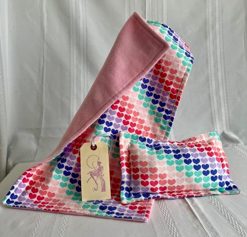Hearts Dolls Pillow and Matching Blanket