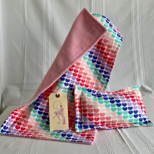 Hearts Dolls Pillow and Matching Blanket