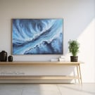 Original textured painting, Abstract Seascape, Acrylic wall art 12x16 inches 