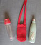 Water Bottle Carrier Bag With Shoulder or Cross Body Strap in Eco-friendly Yarn