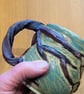 Pottery tree mug finished in green and brown bark colour glazes - Image 8
