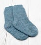 Hand Knitted socks - Blue - UK 3-5.5 Junior