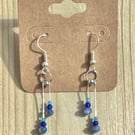 Pretty blue bead drop earrings