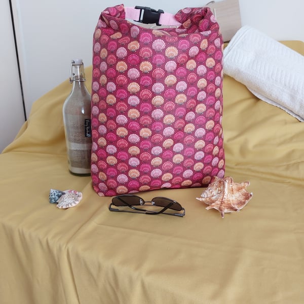 XL pink shell print drybag