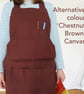 Unisex Woodwork Apron with Range of Pockets and Crossback Straps. Beige Canvas  - Image 8