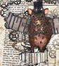 Steampunk mouse with wings greetings card - Image 2
