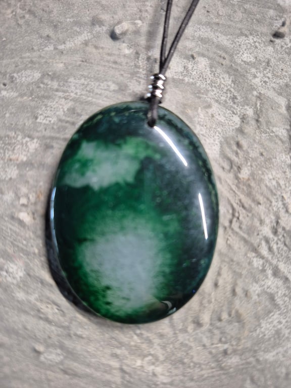 Green Onyx Oval Pendant