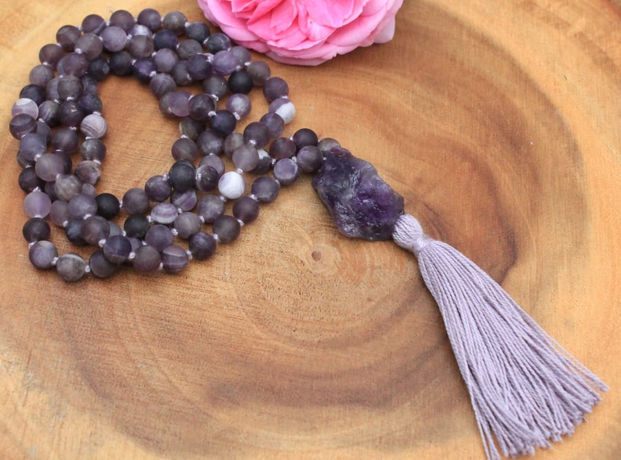 Matte Amethyst Mala Beads
