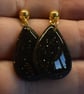 Black Speckled Teardrop Earrings - Image 2