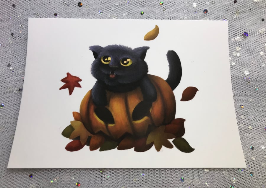 A6 Halloween Animal Post Card (White Background)