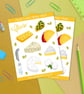 Cheese Sticker Sheet, Cheese Lovers Gift - Image 1