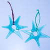 Translucent Turquoise Fused Glass Stars