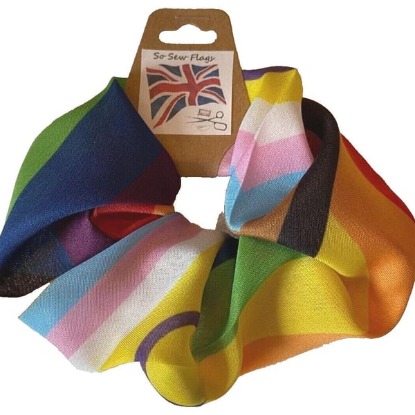 Progress Pride Flag Hair Scrunchie Scrunchies Accessory Band Elastic