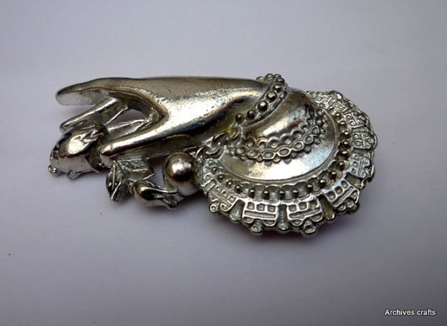 Victorian hand brooch