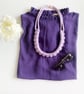 Statement rope jewelry, Grey & Yellow knotted cotton jewellery, Festive Jewelry - Image 6