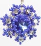 Purple-blue and Silver Beaded Crystal Earrings - Image 3