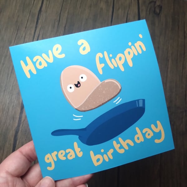 Pancake flipping great birthday card