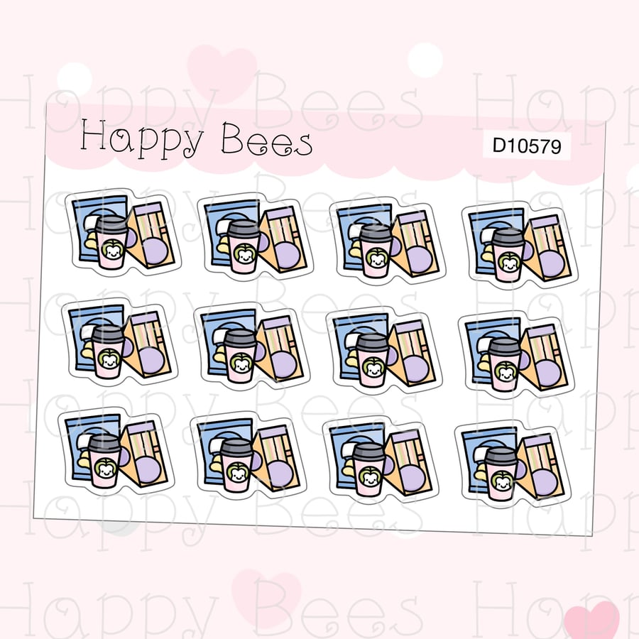 Meal Deal Doodles - Cute Food Journal Planner Stickers D10579