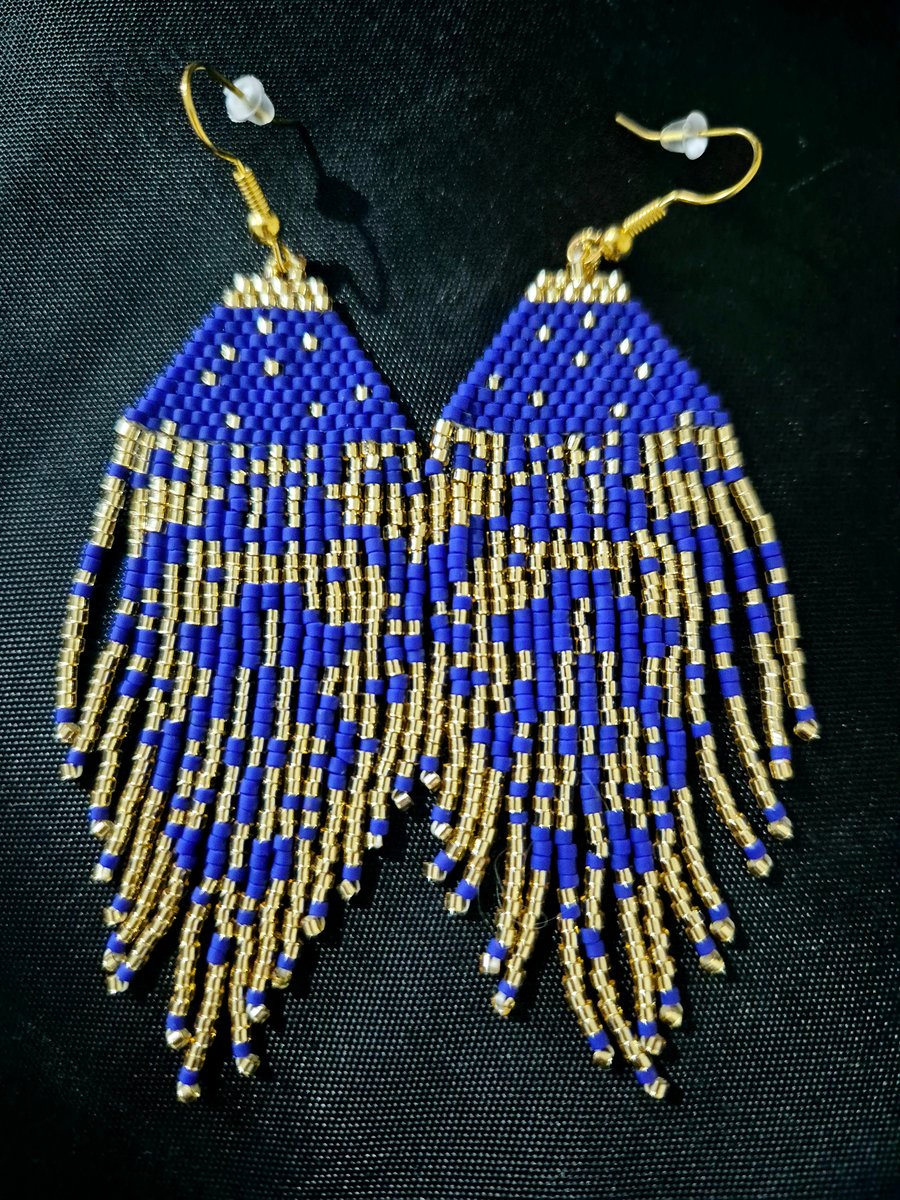 Miyuki delica long beaded fringe earrings