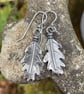Sterling silver oak leaf earrings - Image 4
