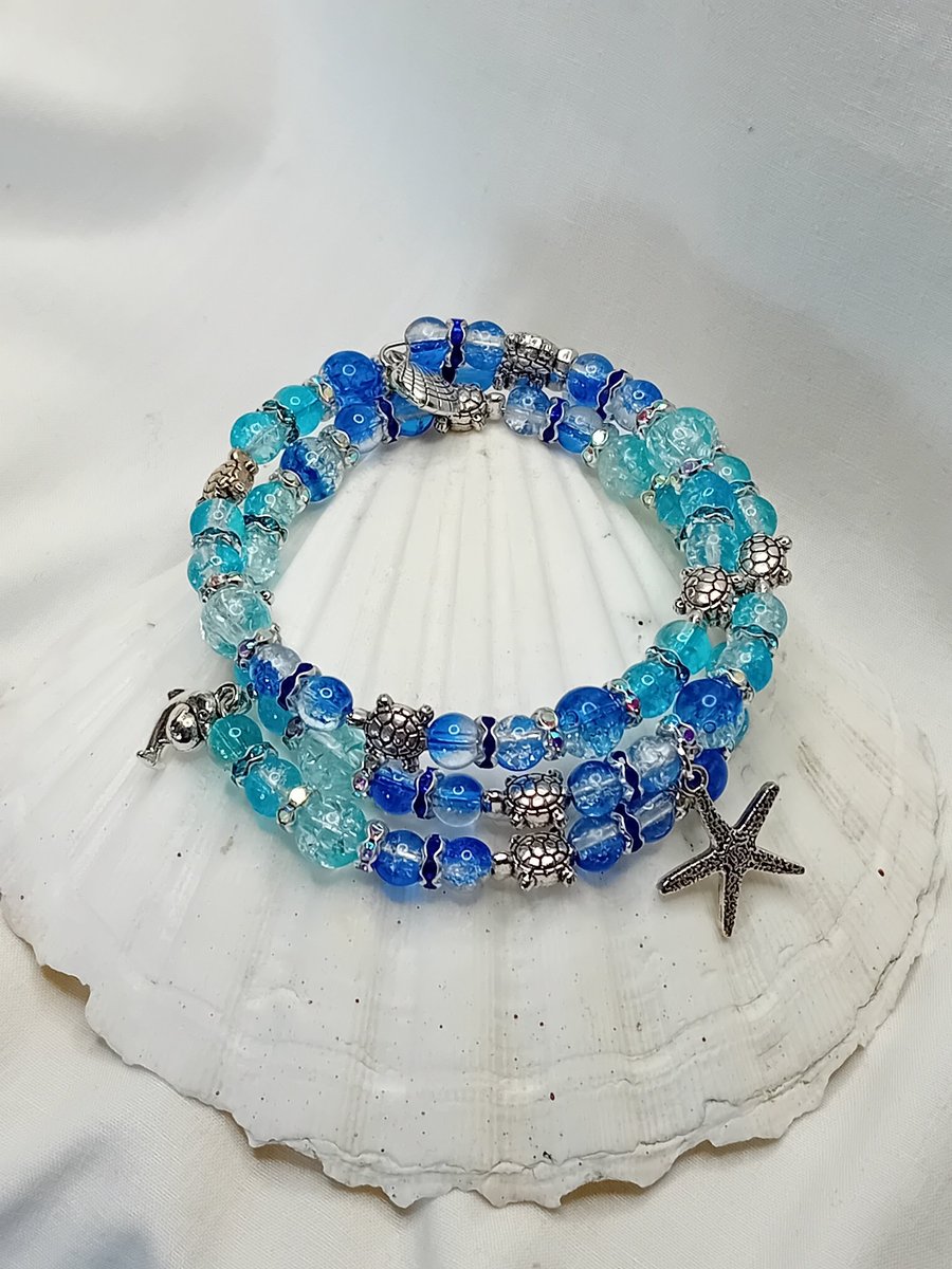 Ocean Colours Cracked Glass Bracelet